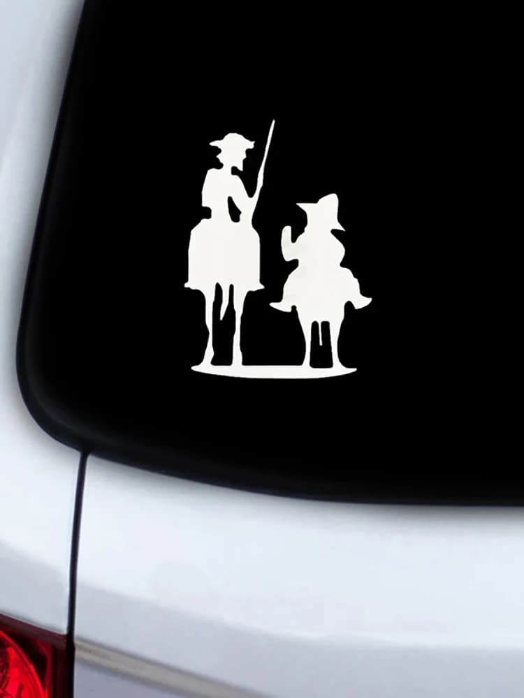 Autocollants en vinyle pour voiture, célèbre roman, Don Quichotte, personnage de la famille Cerv, croquis