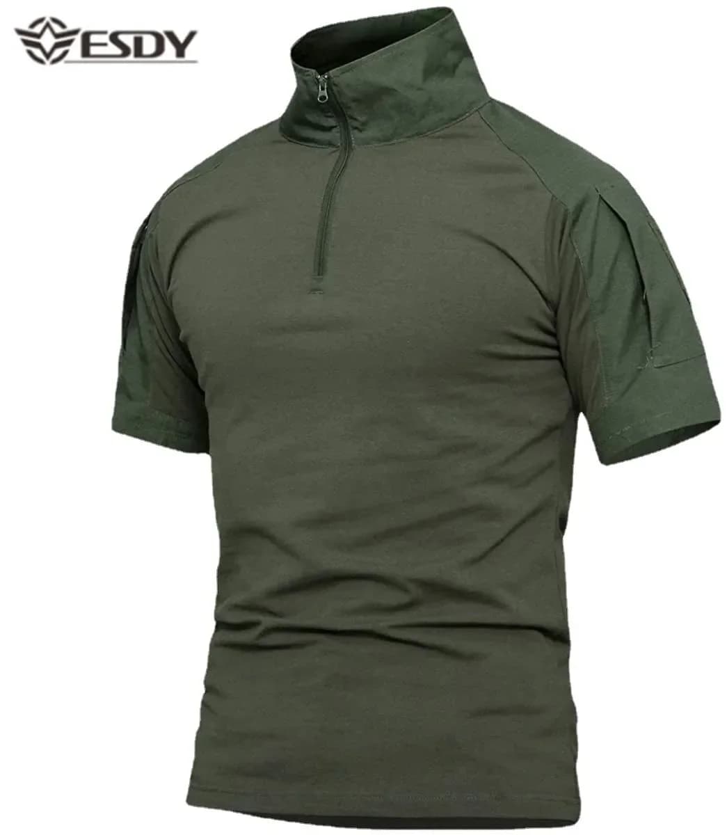 Chemise tactique de Camouflage à manches courtes pour hommes, T-Shirt de Combat à séchage rapide, T-Shirt militaire de l'armée, chemises de randonnée en plein air et de chasse