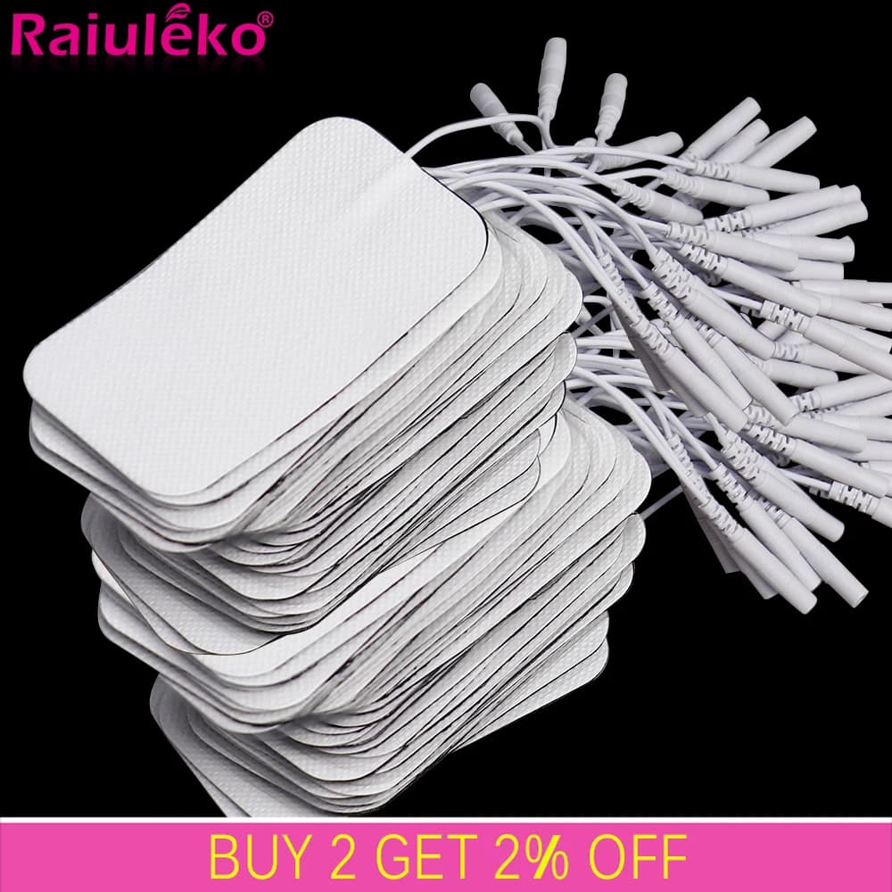 Électrodes TENS EMS 100/50/30/20P, patchs de gel pour autocollants d'électrodes, électrodes d'acupuncture, masseur, stimulateur nerveux et musculaire