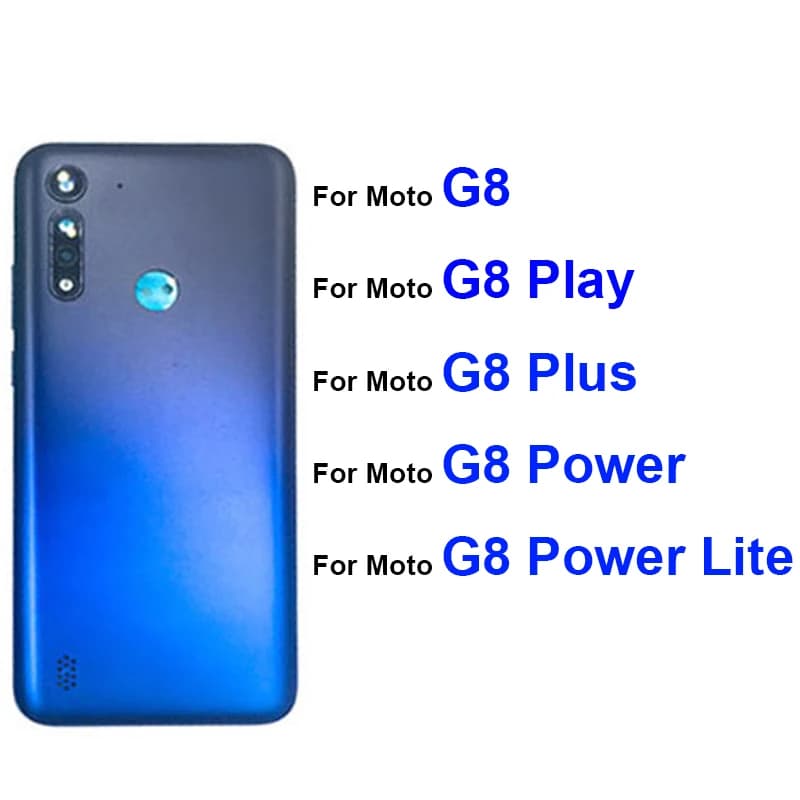 Boîtier de porte de batterie arrière, couvercle arrière pour Motorola Moto G8 G8 Play G8 Plus G8 Power Lite, pièces de boîtier de batterie arrière
