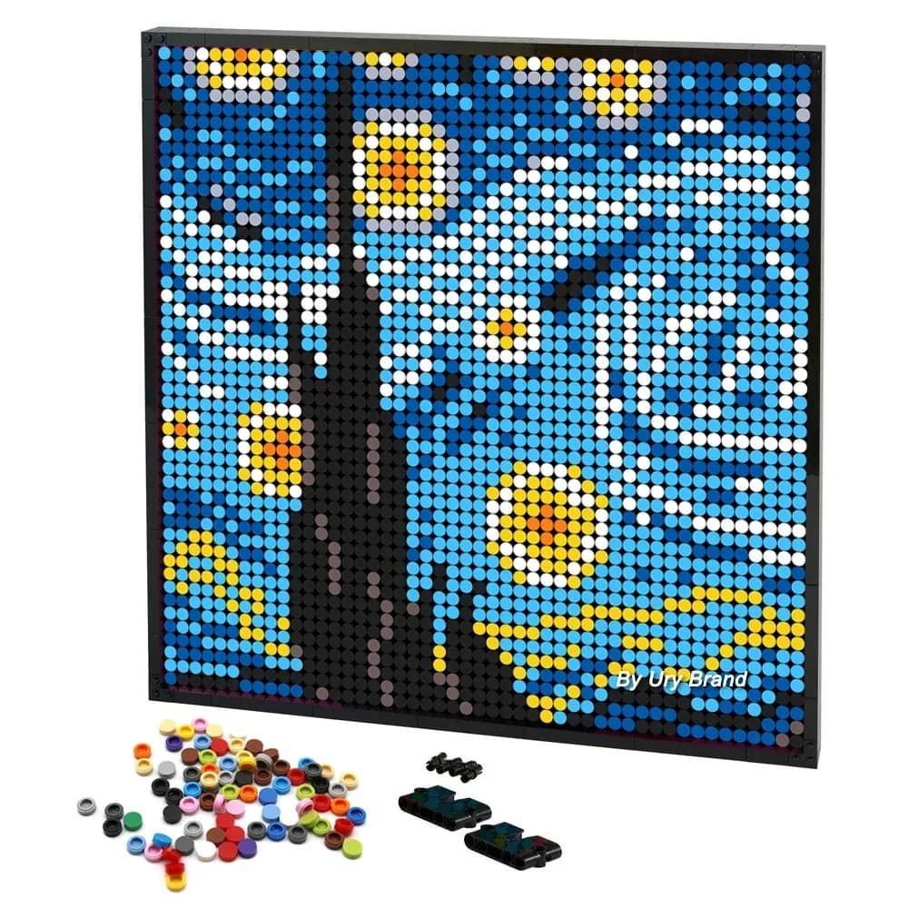 Blocs de construction Pop Art star Night Pixel, bricolage, peinture mosaïque, puzzle, briques décoratives par numéros, maison jouets MOC, cadeau créatif