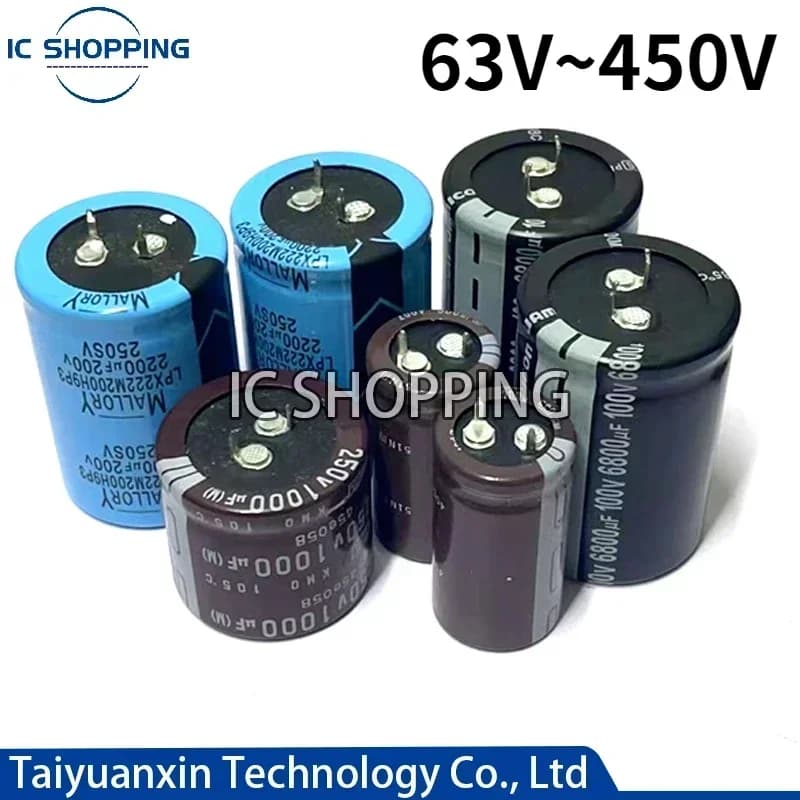 Condensateur électrolytique en aluminium 63 200V 250V 400V 450V 47 68 82 100 120 150 180 220 270 330 390 470 560 680 820 1000 2200 3300UF