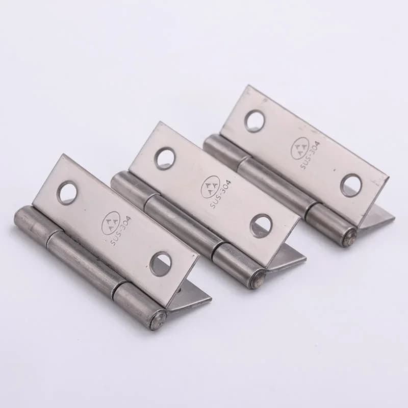 Charnières de porte antiques en acier inoxydable SUS-37, 2 pièces/lot, couleur argent, accessoires de quincaillerie pour meubles et tiroirs en bois