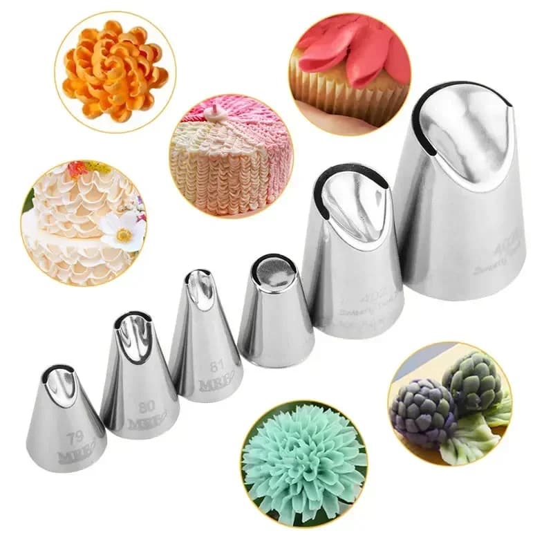 # 79 # 80 # 81 # 401 # 402 # Buses de pâtisserie chrysanthème 402L, pour gâteaux, crème, Fondant, pointes de tuyauterie, fleur de tulipe, buse de confiserie