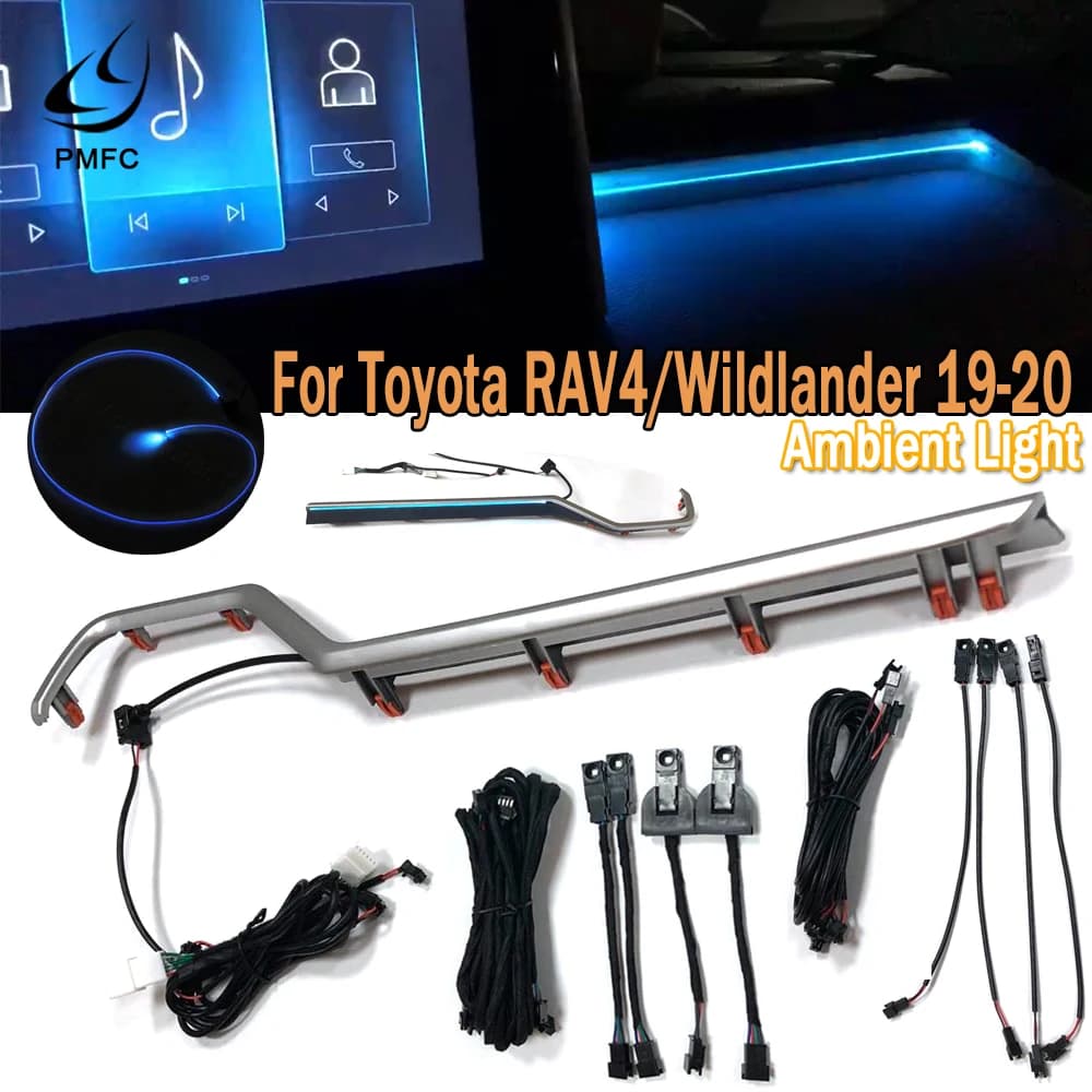 PMDavid-Lumière LED Bleu Glacé pour Nikde Voiture, Lampe de Console Centrale, Lumière de Pied 4 Portes, Rangement 4 Portes, Toyota RAV4, Conporlander 19-20