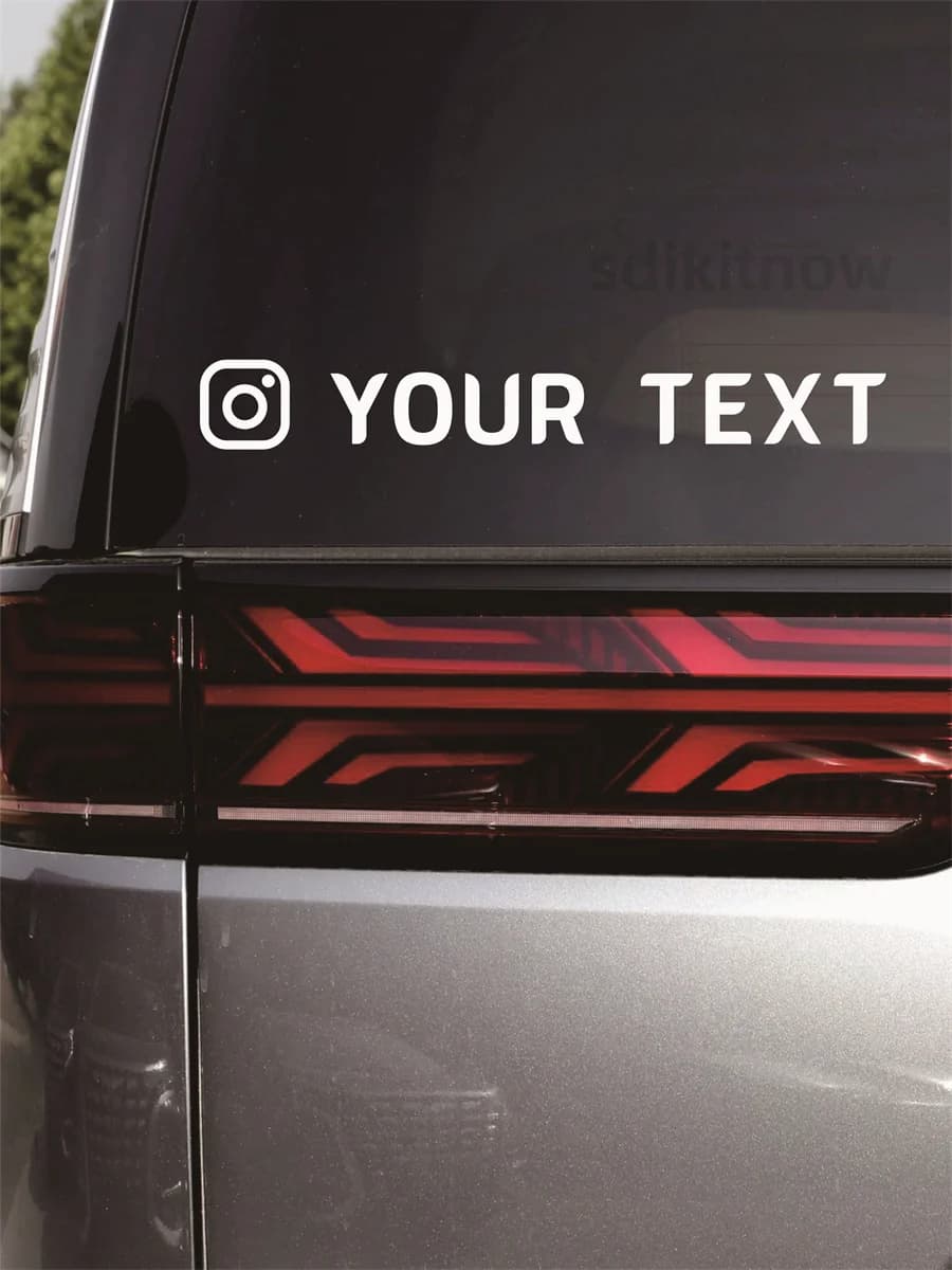 Autocollant personnalisé pour voiture et moto : texte, logo, nom, site web, Facebook, Instagram, Twitter, YouTube, Snapchat, pour mariage, bar, réseaux sociaux.