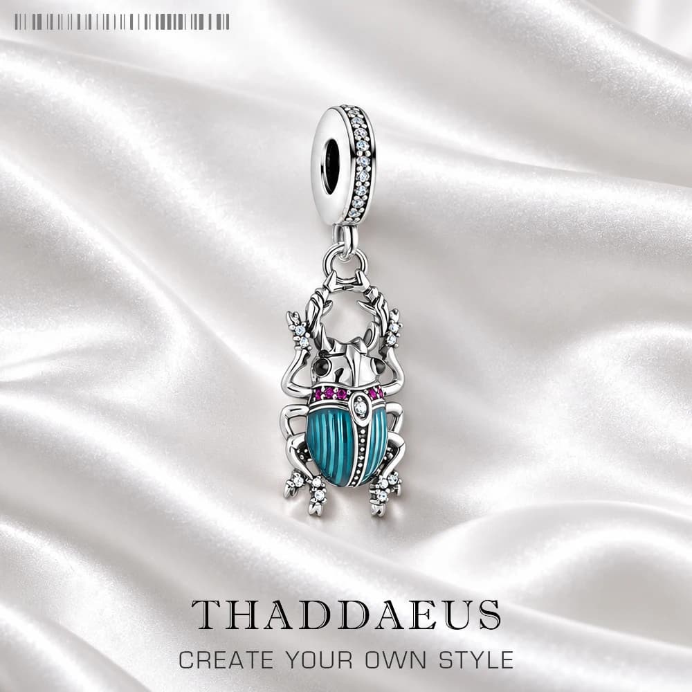 Pendentif à breloque Bug Dangle pour hommes et femmes, bijoux en argent regardé 925, magie de la nature, haute qualité