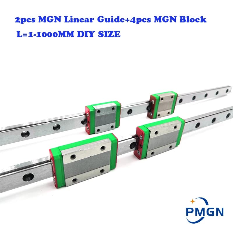 Guide linéaire MGN Miniature, 2 pièces, 4 pièces, MGN7, MGN12, MGN15, MGN9, 300, 350, 400, 450, 500, 600, 800mm