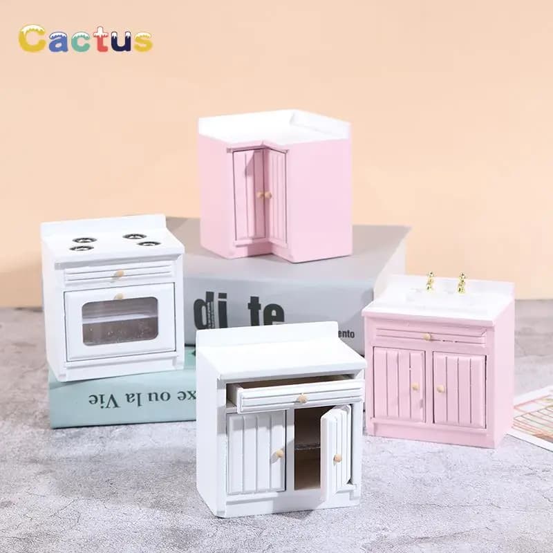 Lavabo en bois de maison de courses, mini maison à beurre, accessoire de meubles miniatures, évier de cuisine réaliste pour HOKitchen, 1:12