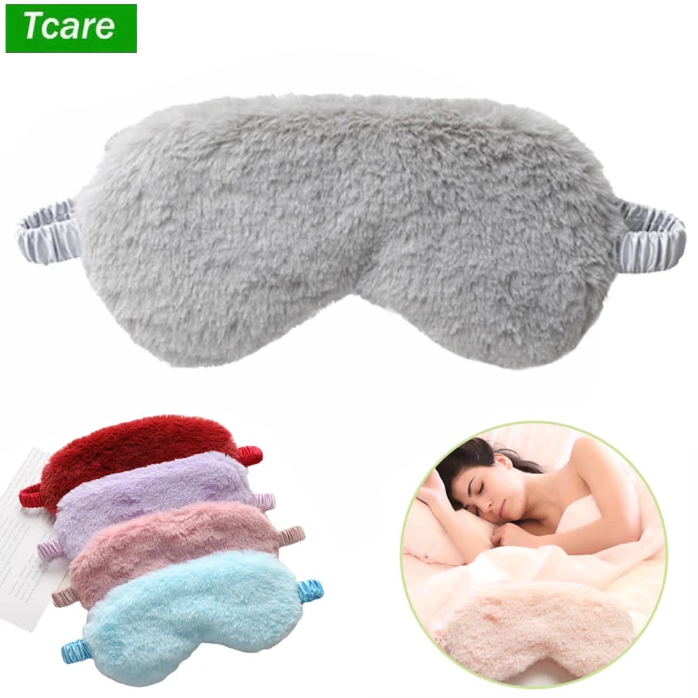 Tcare-Masque de Sommeil observateur et Confortable pour Homme et Femme, Super Doux, Réglable, en Peluche de Lapin, pour les Sieste au Travail