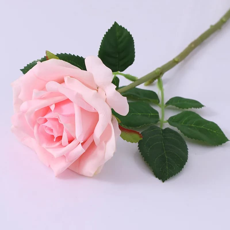 Roses artificielles blanches roses au toucher réel, fleurs de mariage en Latex, fausse branche de Rose, Arrangement floral, décoration de ferme, décoration de maison