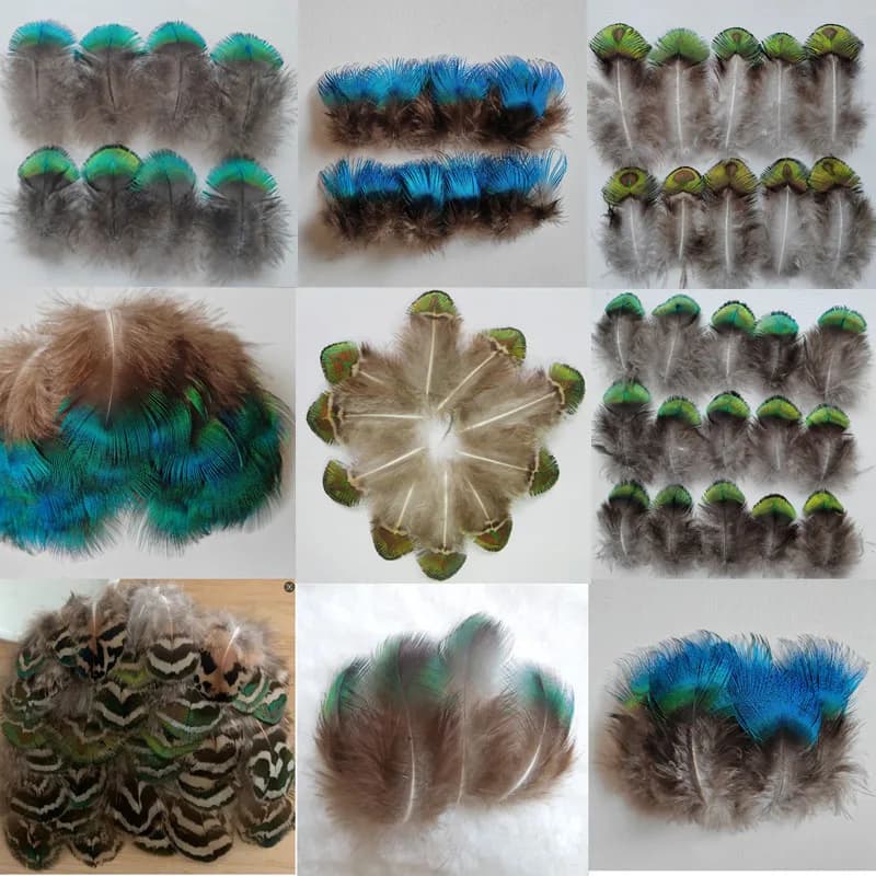 30 Pièces, Plumes de Paon Dorées, Vertes et Bleues pour la Fabrication de Bijoux, la Décoration de Fêtes à Domicile et les Projets d'Artisanat DIY (Plumes, Plumes d'Oiseaux)