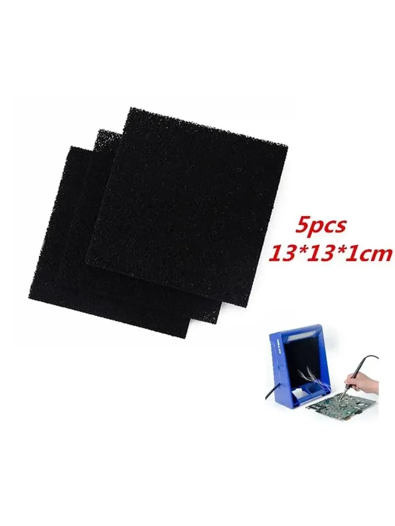 Absorbeur de fumée ESD, 5 pièces, mousse de charbon actif haute densité 130x130x10mm, filtre à souder, extracteur de fumée pour outils de Filtration de l'air