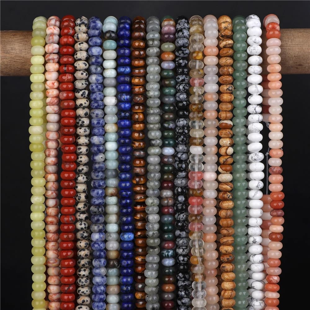 Perle de pierre naturelle de haute qualité en forme de rondelle, perles de Quartz boulier d'espacement amples pour bijoux faits à la main, Bracelet et collier, bricolage