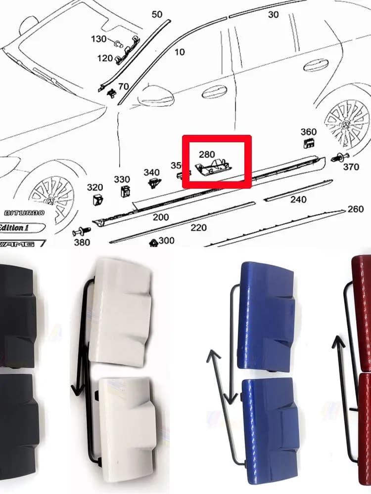 Couvercle d'accès arrière pour Mercedes, 15-20 L & R, Mercedes C Jas, W205, C43, C63, A2056980330, A2056980430