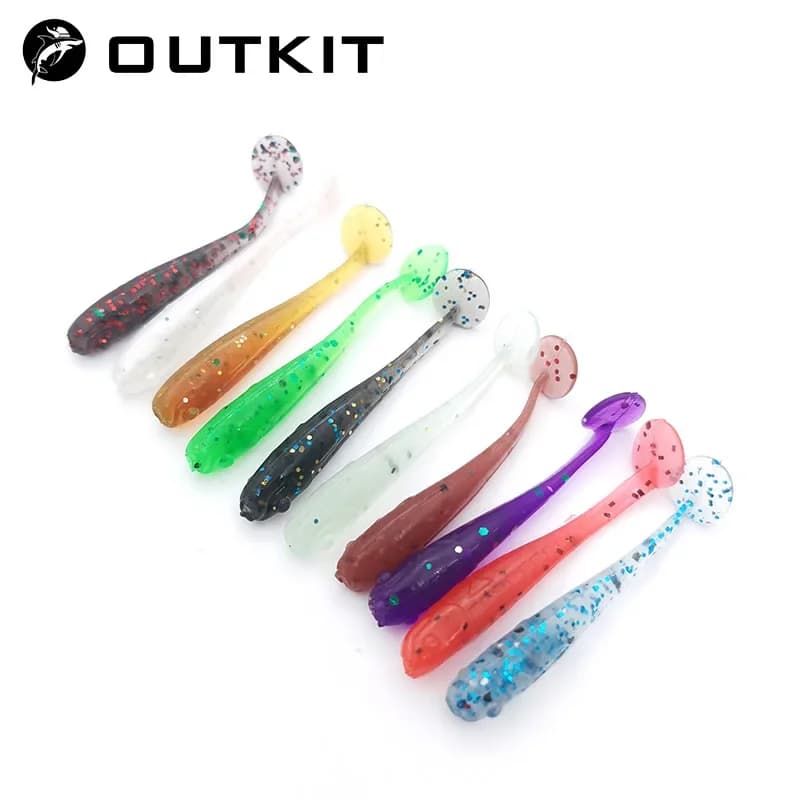 10 pcs/lot Wobblers mini océan roche pêche leurres souples en caoutchouc appâts souples 3.5 cm ver souple appâts artificiels bar Silicone poisson