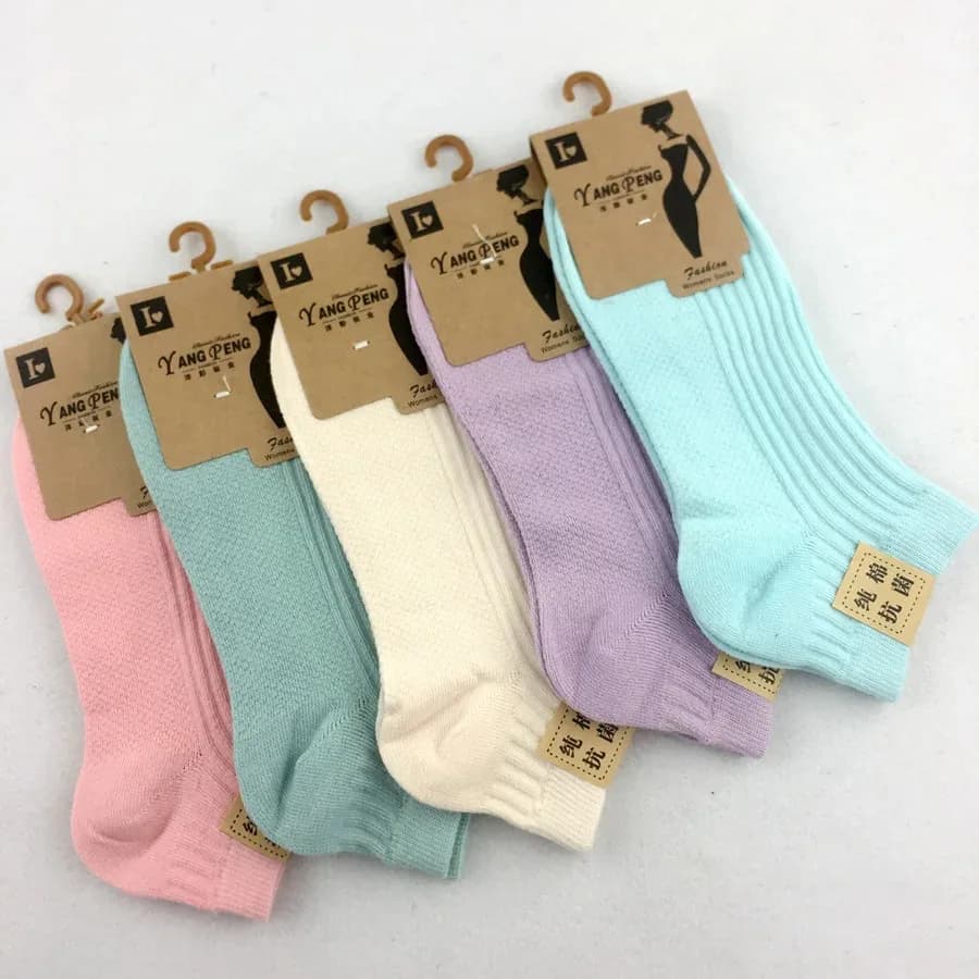 5 paires 100 coton chaussettes femmes hommes femme 1 ensemble Lot couleur Pack couleur bonbon dames chaussette couleur unie Invisible femme chaussette unisexe