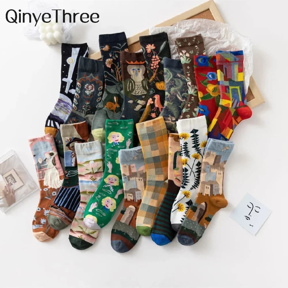 Chaussettes fantaisie colorées à motif dessin animé, créatives et tendance, pour hommes et femmes, chaudes et confortables en coton pour l'hiver, vente chaude, livraison directe