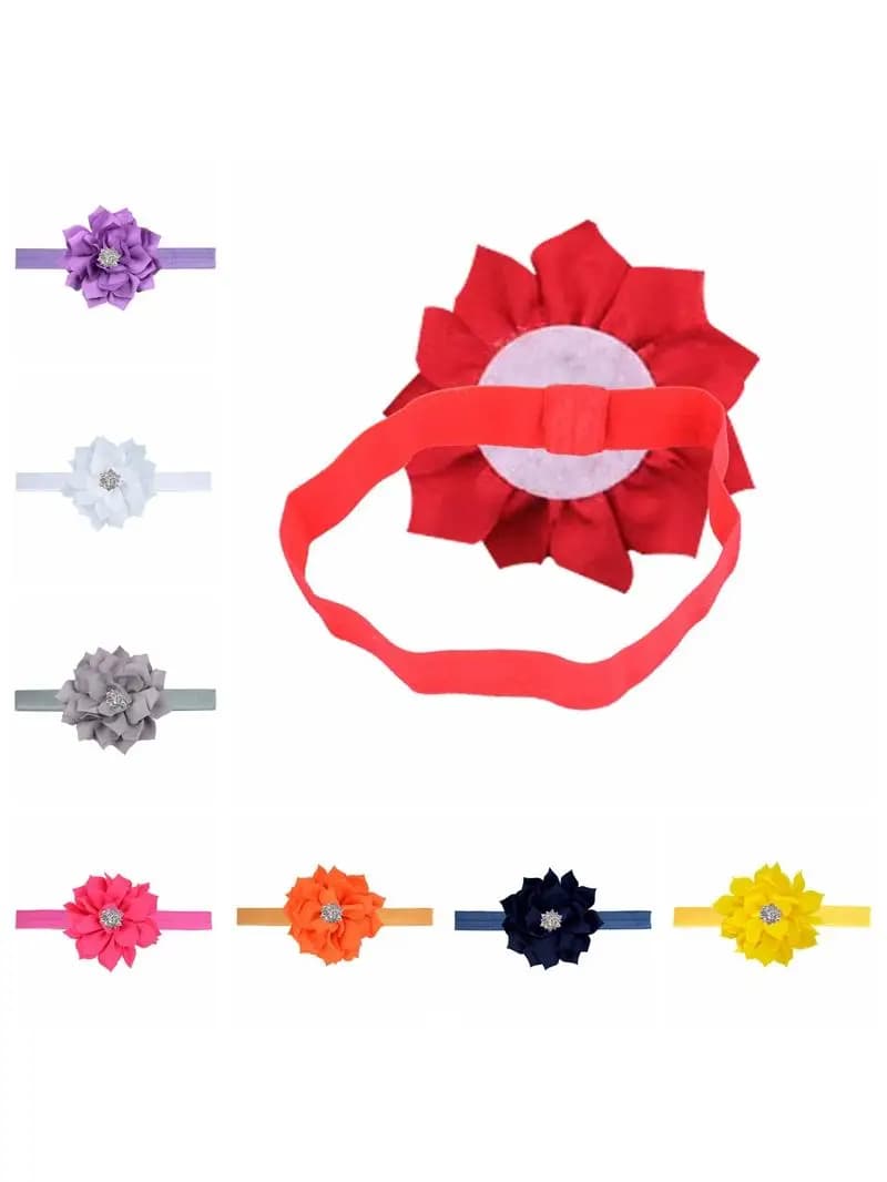Bandeau pour bébés filles, 13 couleurs, 9 CM, à Angle pointu, fleur faite à la main avec strass, accessoires pour nourrissons
