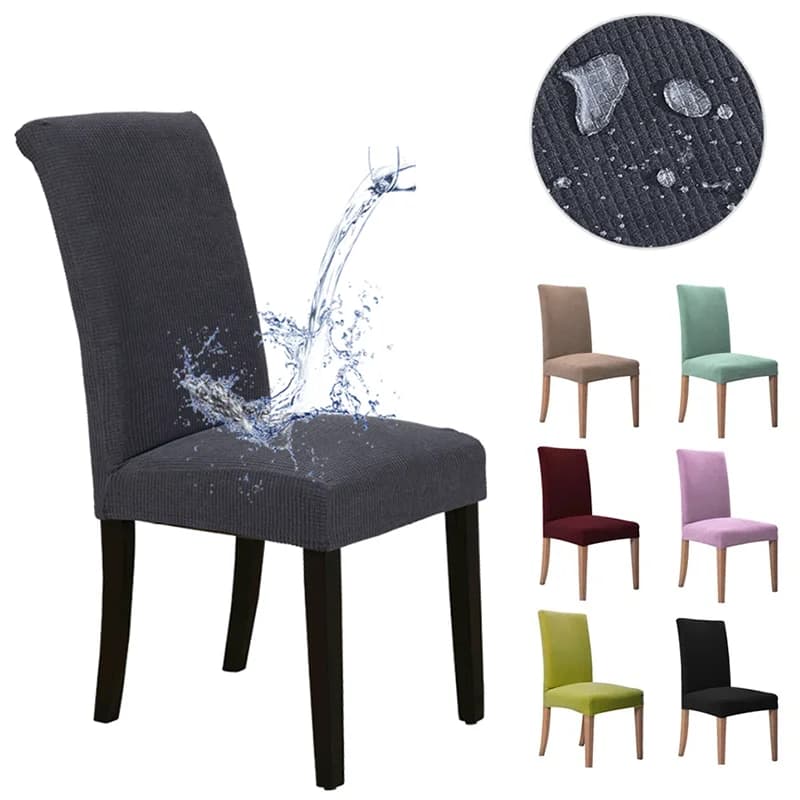 Housse de chaise en Jacquard élastique imperméable, pour salle à manger, cuisine, mariage, hôtel, Banquet, siège de protection, nouvelle collection