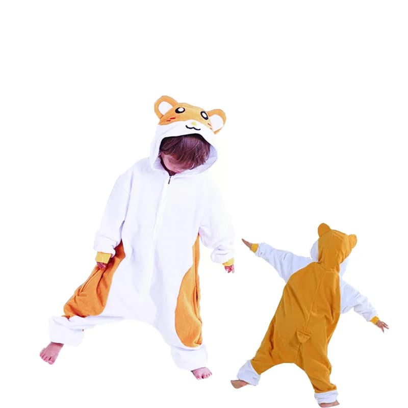 Fermeture éclair enfants dessin animé Hamster Cosplay Onesie licorne pyjama enfants bébé Animal Halloween vêtements de nuit garçon filles raton laveur Kigurumi