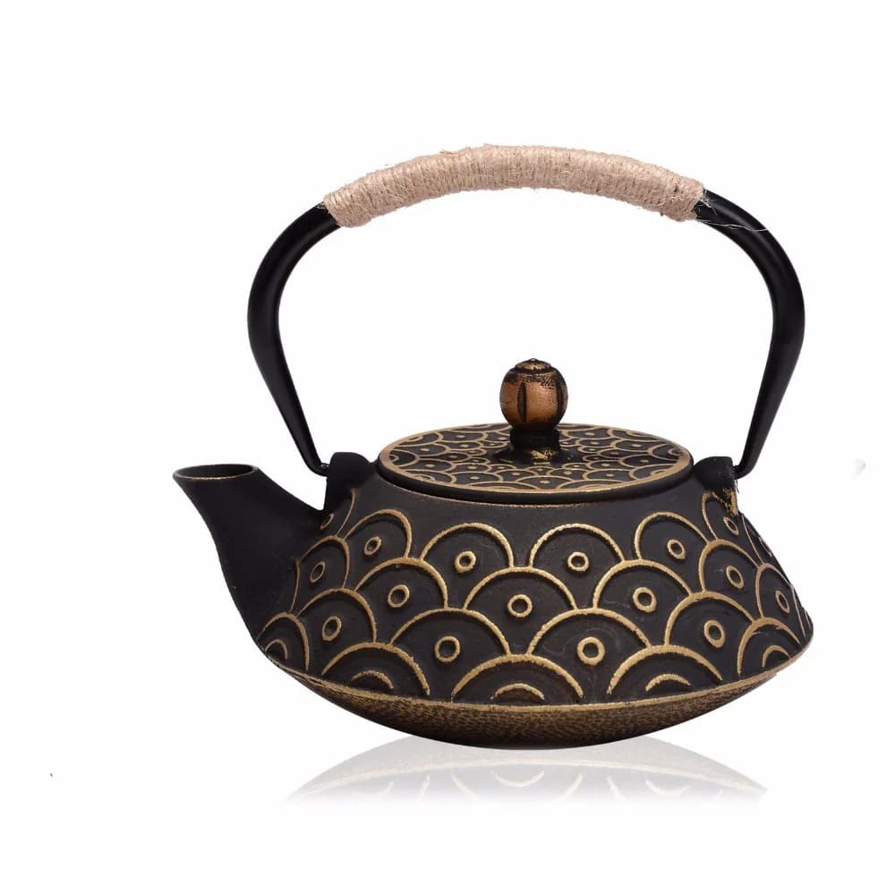 Ensemble de théière en fonte avec filtre en filet métallique, bouilloire Tetsubin japonaise, ustensiles de cuisine en émail, infuseurs Kung Fu, 7 pièces, 900ml, nouveau