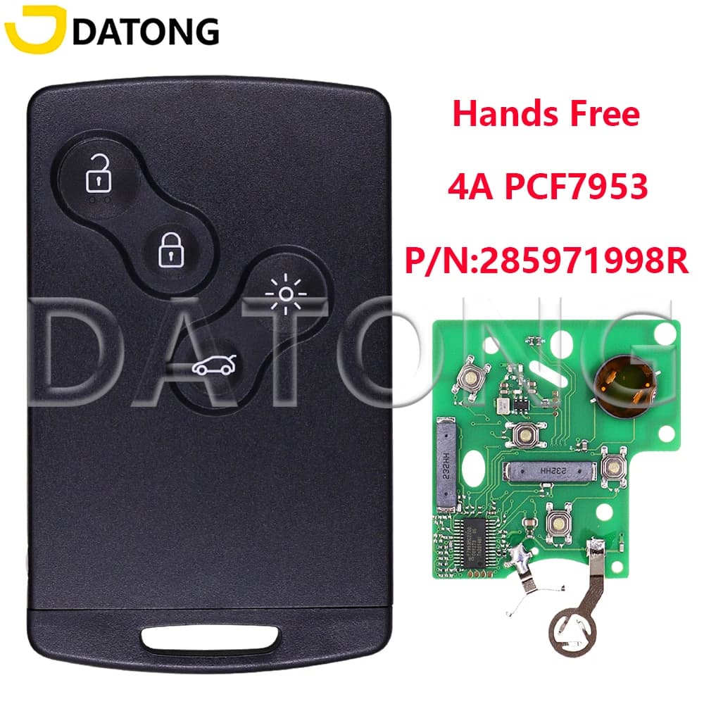 Datong World Keyless Go 4A Chip Remote Car Remote, Proximity Key, 433MHz, Renault Clio IV, 2009-2015, Captur, 2013-2017