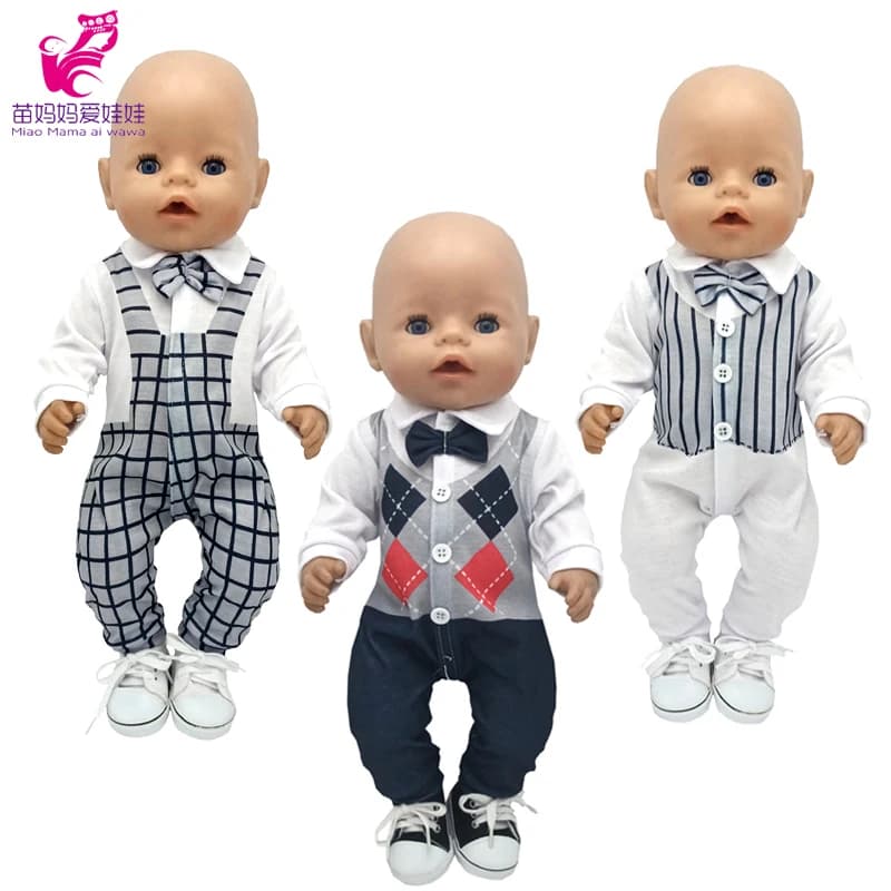 Ensembles de vêtements pour bébé poupée garçon, 40cm, 17 pouces, tenues pour poupée bébé Reborn