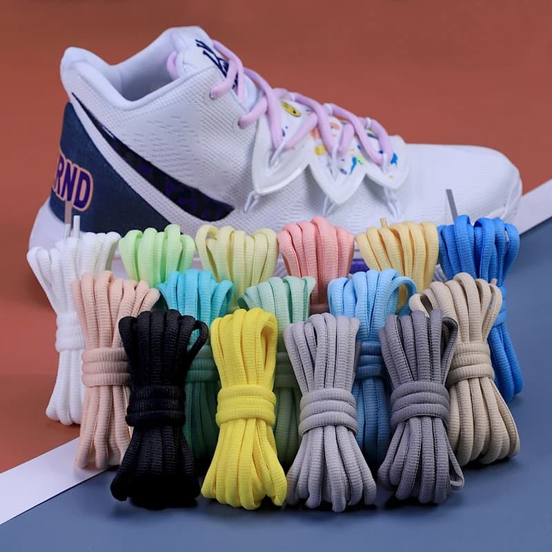 1 paire de lacets de chaussures ovales, demi-ronds, pour chaussures de sport et baskets de course, lacets de chaussures durables qui ne se décolorent pas.