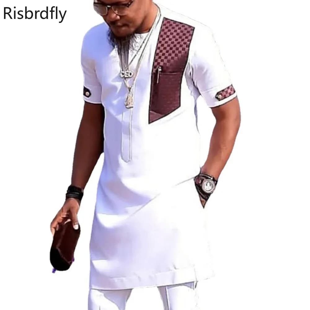 S-4XL 2021 nouvelle mode d'été hommes africains blanc grande taille chemises vêtements africains pour hommes vêtements africains
