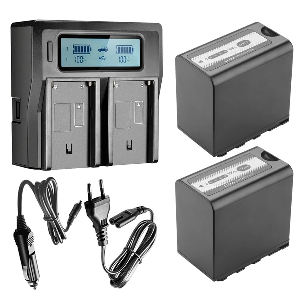 Batterie 7800mAh VW-VBD78 VBD78 + double chargeur LCD rapide, pour Panasonic VBD58 VBD29 AJ-HPX260MC,HPX265MC,PX270,AG-FC100,MDH2