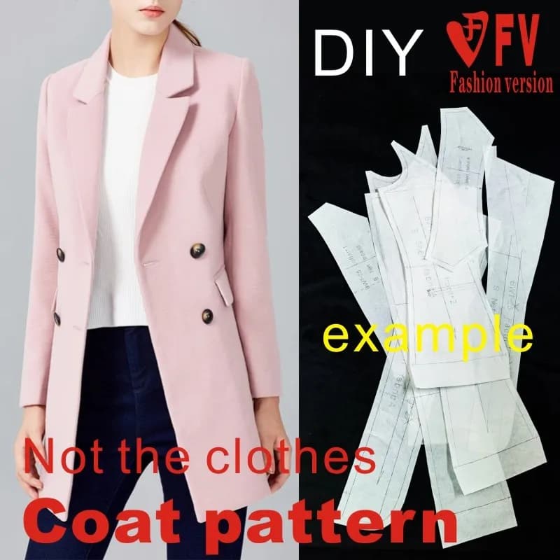 Manteau de manteau mince mi-long pour femmes modèle de bricolage de vêtements BFY-173 de dessins de conception de couture