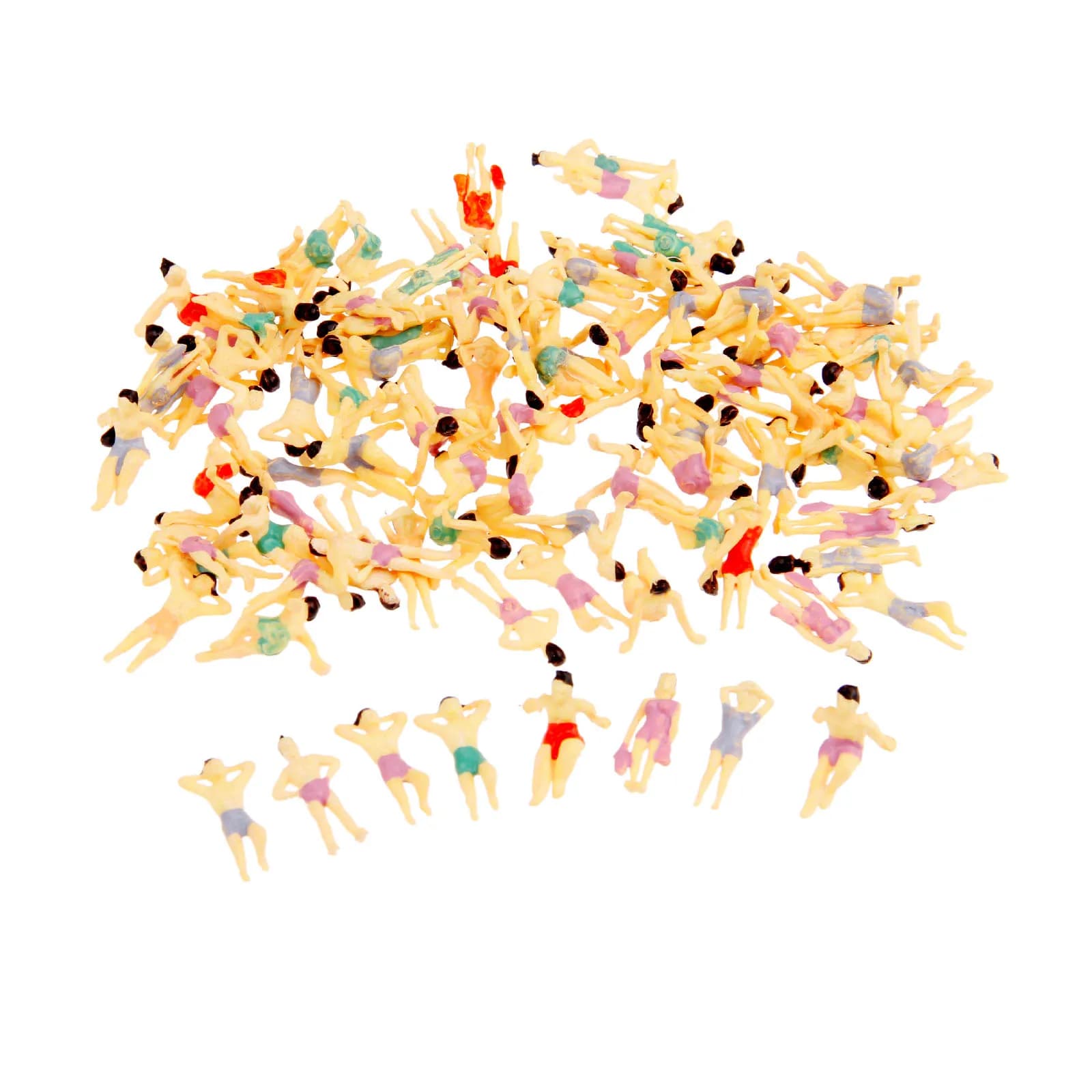 Figurines de personnes de plage peintes, 20 pièces, échelle 1:150, pour modélisme, disposition de parc, paysage, jouets pour enfants