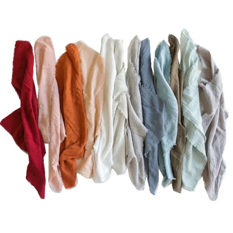 Ensemble de nappe et de serviettes en gaze de coton bleu poussiéreux pour table à manger, décoration de mariage, cadeau, chemin de table de Noël