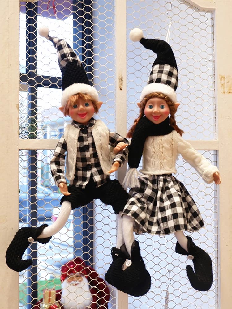 2 pièces noël elfe Couple poupée décoration maison arbre de noël décor pendentif ornements elfes magnifique nouvel an Navidad Natal