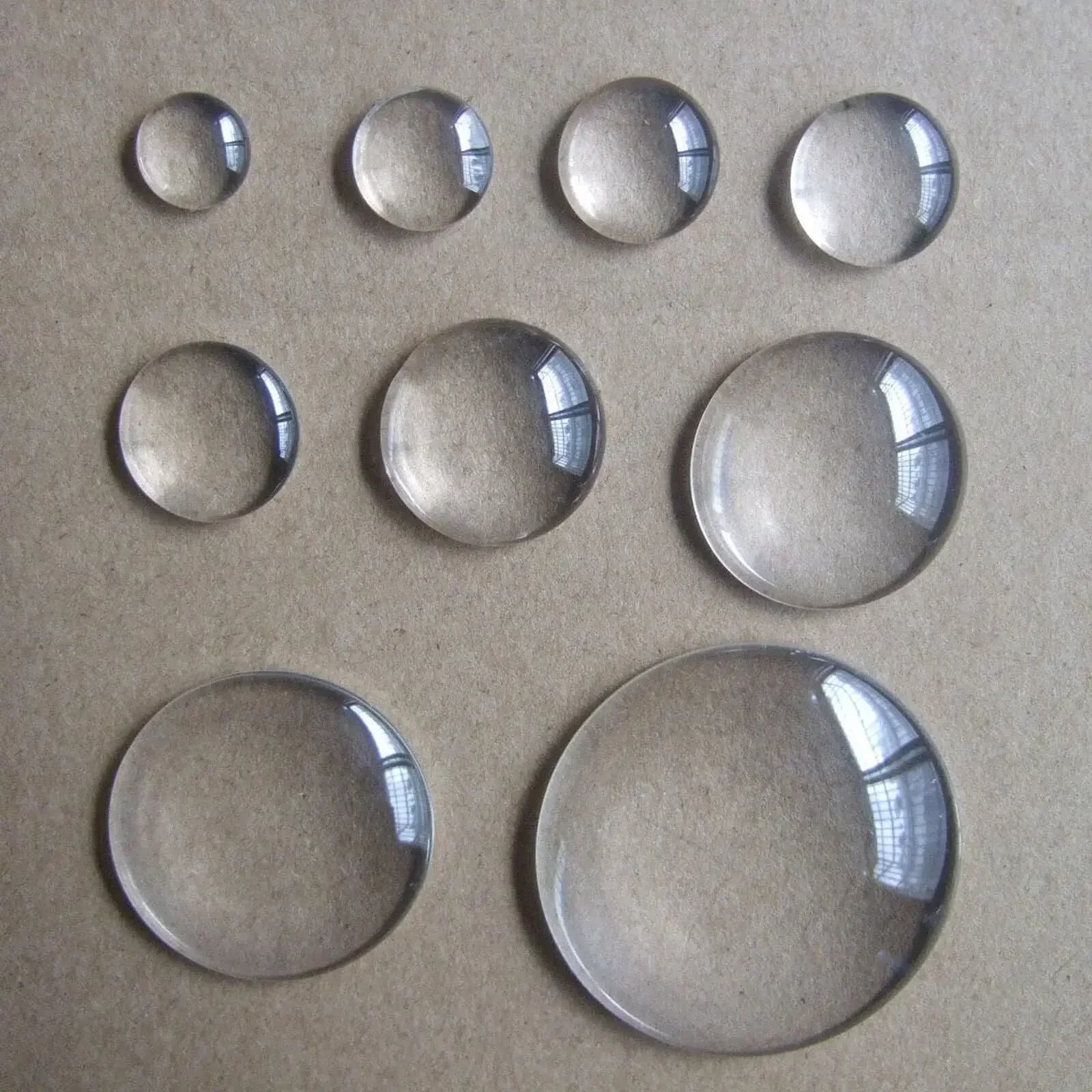 2-200 pièces 6mm-50mm cristal clair rond Cabochon dos plat dôme de verre joints de carrelage bijoux Scrapbooking bricolage artisanat faisant des raccords