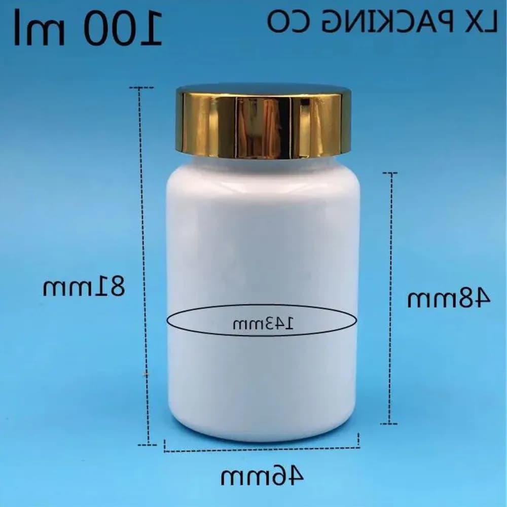 Bouteilles en plastique blanches de 80 ml et 100 ml, petites, vides, pour poudre, pilules, bonbons, sels de bain, avec pâte d'étanchéité, conteneurs pour crème