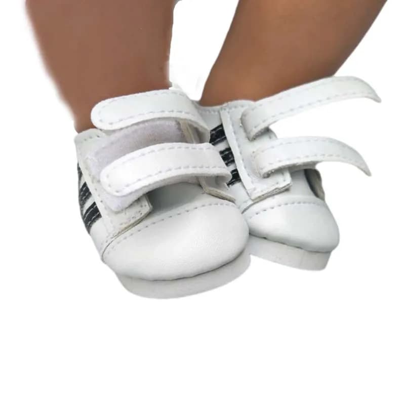 Chaussures de 7.5CM pour poupées de bébé de 43 cm, baskets blanches adaptées à la poupée de fille de 18 pouces, chaussures décontractées, bottes de jouets, accessoires de poupée