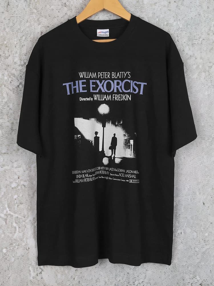 L'exorciste T-Shirt horreur 70S film The Shining unisexe graphique culte noir coton lavé hommes manches longues courtes chemise pour hommes