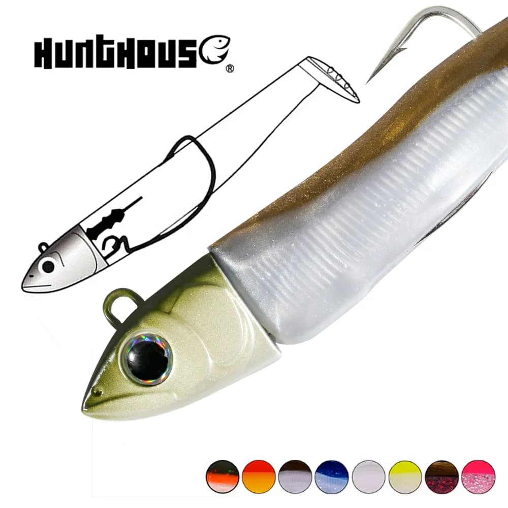 Leurre Souple Hunthouse Barret Minnow 7g/12g/25g/40g/60g/90g/120g Easy Shiner pour la Pêche au Bar et au Brochet