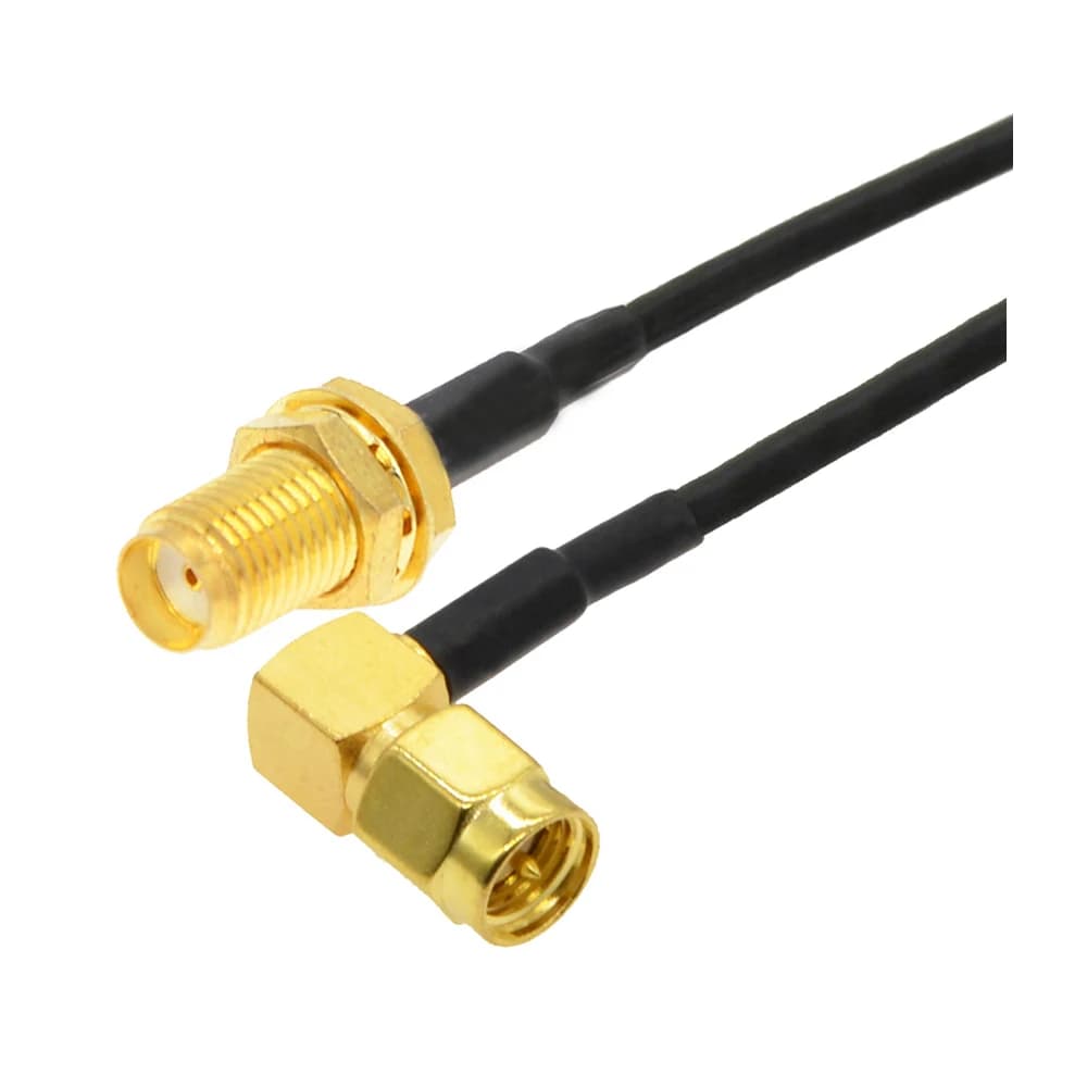 Câble d'extension SMA vers coudé SMA / RP-SMA mâle à Angle droit, RG174, queue de cochon RF, cavalier Coaxial, câble adaptateur d'antenne de routeur WIFI
