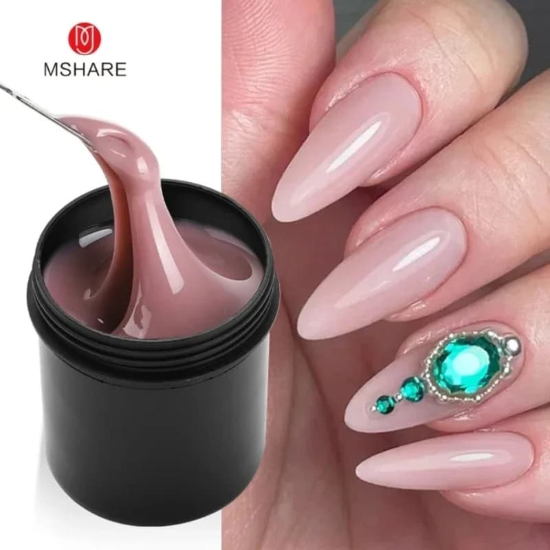 MSHARE Caramel Nude auto-nivelant constructeur UV ongles Gel TPO gratuit faible chaleur Gel ongles Extension Construction nu rose clair 150ml