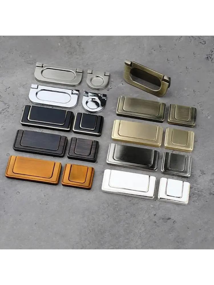 Poignée de porte d'armoire à vin de cuisine rabattable, bouton de fusion de garde-robe tatami, alliage de zinc, anneau de meubles GNE, décoration de la maison
