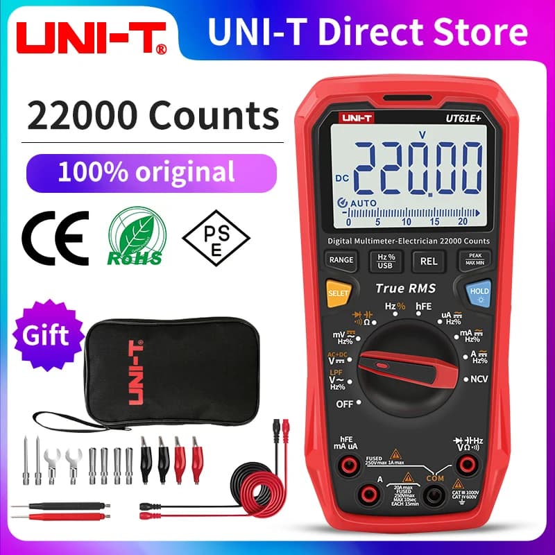 UNI-T UTÉgalement B UTÉgalement D UTÉgalement E Plus multimètre analogique numérique testeur électrique 22000 comptes ampèremètre voltmètre professionnel