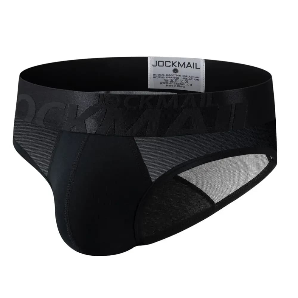 Jockmail Sexy hommes sous-vêtements slips coton taille basse sous-vêtement Net fil dentelle, respirant été Shorts calzoncillos hombre slip