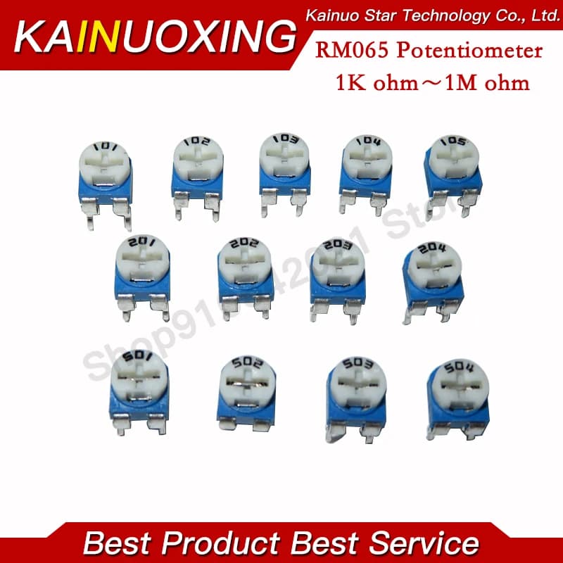 20 pièces Thom065 RM-065 100 200 500 1K 2K 5K 10K 20K 50K 100K 200K 500K 1M ohm Trimpot Trimmer Potentiomètre résistance variable