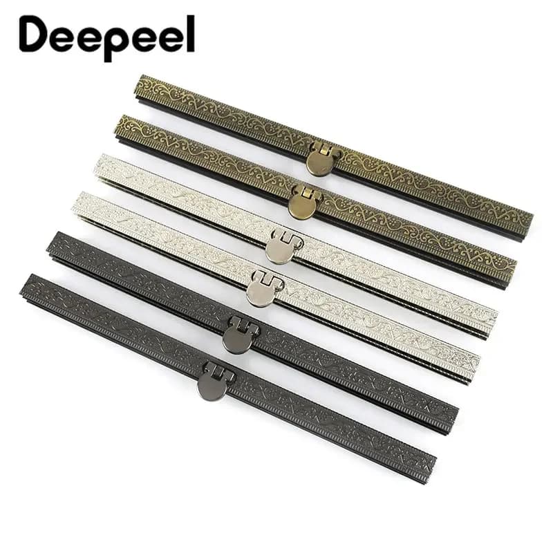 Deepeel-Fermoir en métal gaufré pour sac à main, serrure d'embrayage, porte-monnaie, cadre de sacs, matériel de couture, accessoires de portefeuille, pièces de sac à main, 19cm, 2-5 pièces