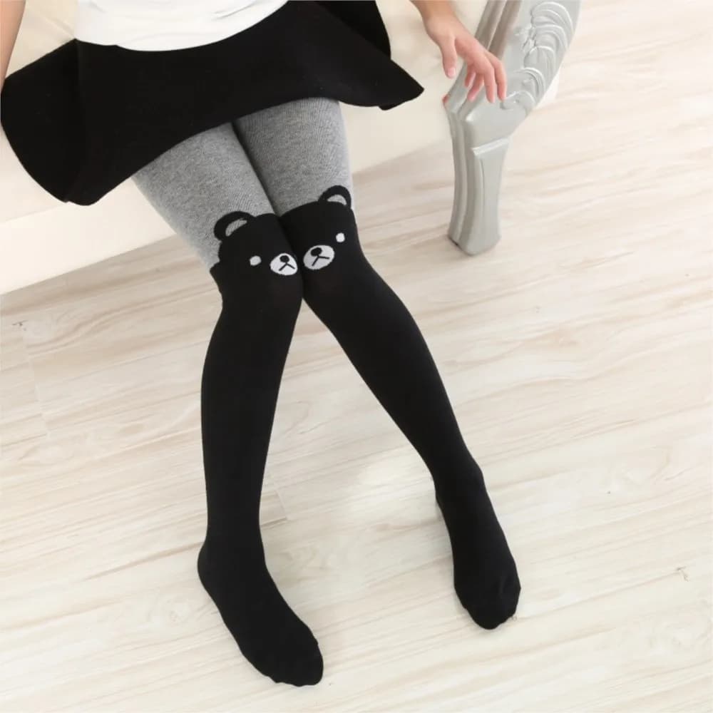Nouveaux collants de dessin animé pour enfants pour belles filles Patchwork broderie modèles bas printemps collants bébé Kawaii collants