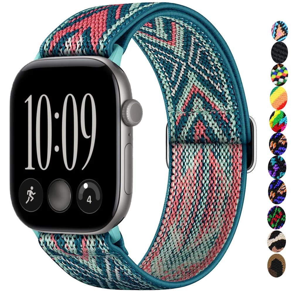 Bracelet élastique en nylon pour Apple Watch, modèle Scrunchie, 45 mm, 44 mm, 40 mm, 41 mm, 42 mm, 46 mm, 49 mm, pour iWatch 12, 11, 9, 8, 7, 6, 5, SE, Ultra 4