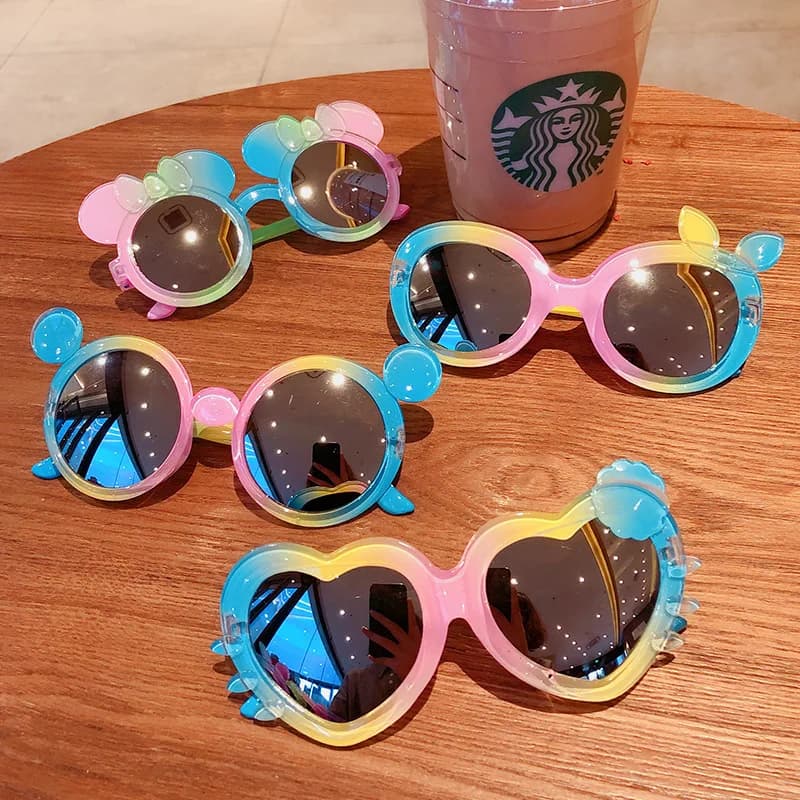 Lunettes de soleil rondes pour enfants, motif étoile de dessin animé, couleurs variées, protection UV400, pour bébés filles et garçons, idéales pour l'extérieur, l'été, la plage et les vacances